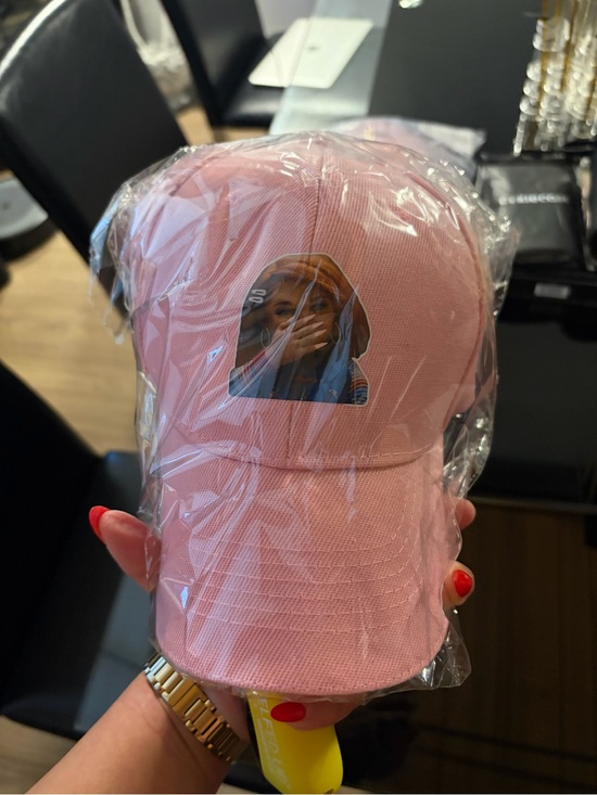 Accessories - Pink chucky Baseball Cap with Fun Sticker Accent